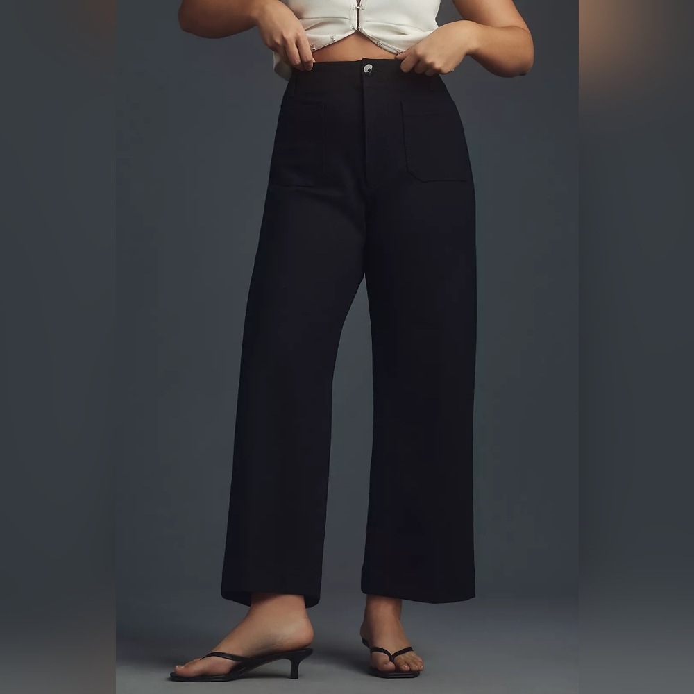 The Colette Cropped Wide-Leg Pants by Maeve: Ponte Edition Size 29Tall